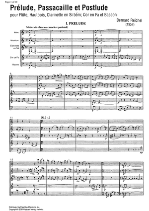 Prélude, Passacaille et Postlude - Score