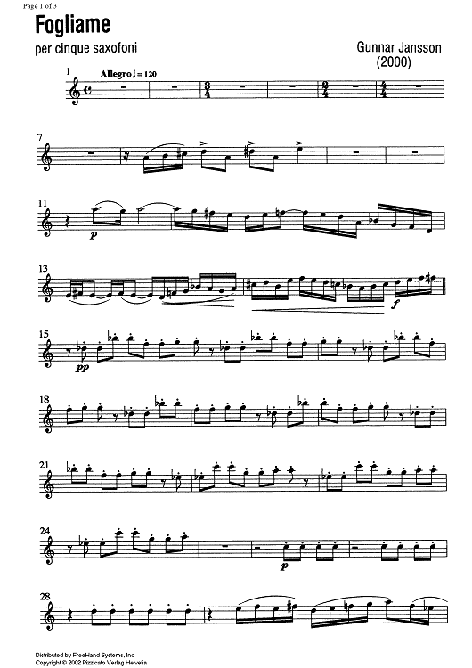 Fogliame - B-flat Tenor Saxophone