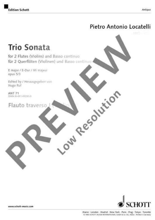 Triosonata E major - Violin I/ii; Flöte I/ii