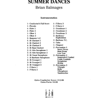 Summer Dances - Score Cover