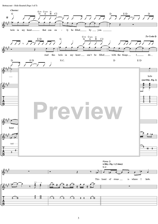 Hole Hearted" Sheet Music by Extreme for Guitar Tab/Vocal Sheet Music Now
