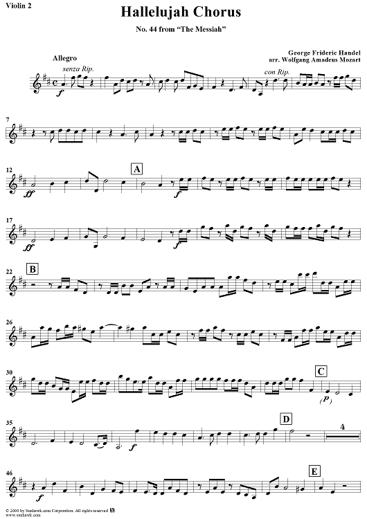 Hallelujah Chorus - Violin 2