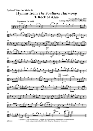 Hymns from "The Southern Harmony" for 2 Violins and Piano - Viola (for Violin 2)