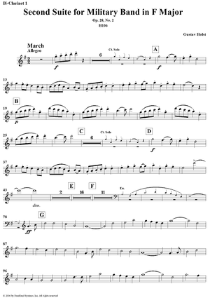 Second Suite in F - Clarinet 1