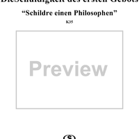 "Schildre einen Philosophen", No. 7 from "Die Schuldigkeit des ersten Gebotes", K35 - Full Score