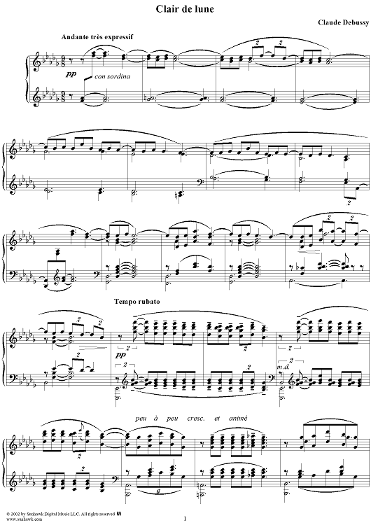 Clair de lune (no. 3 from "Suite Bergamasque")