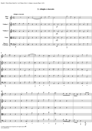 Water Music Suite no. 1 in F major, no. 2: Adagio e staccato - Full Score