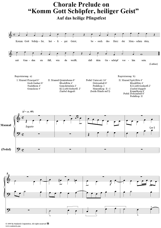 Chorale Prelude on "Komm Gott Schöpfer, heiliger Geist"