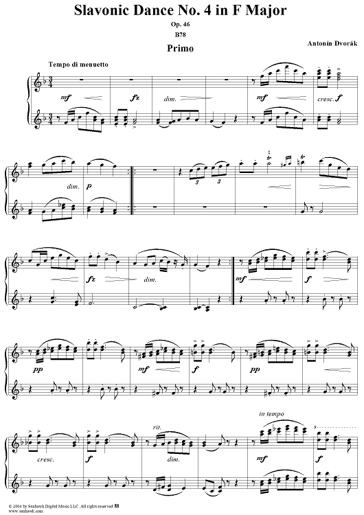 Slavonic Dance No. 4 in F Major, Op. 46, No. 4