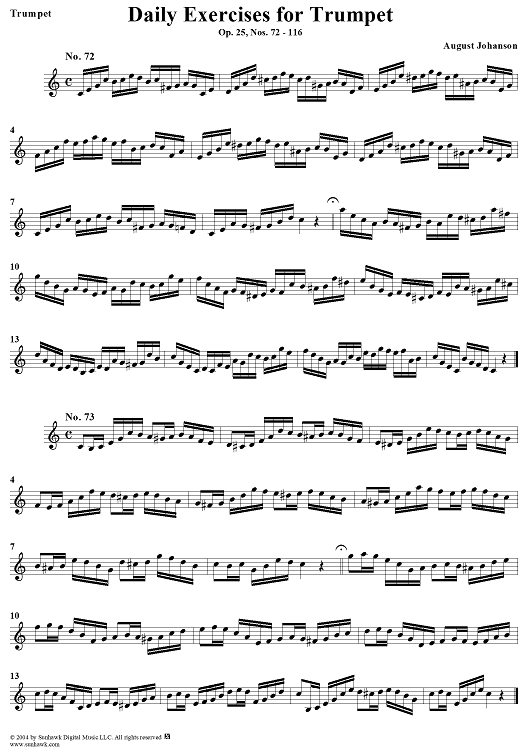 Daily Exercises for Trumpet, Op. 25: Nos. 72-116