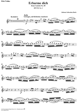 "Erbarme dich", Aria, No. 3 from Cantata No. 55: "Ich armer Mensch, ich Sündenknecht" - Flute