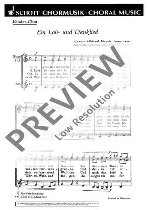 Ein Lob- und Danklied - Choral Score