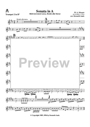 Rondo alla turca (Sonata in A, mvmt. 3) - Trumpet 2 in B-flat