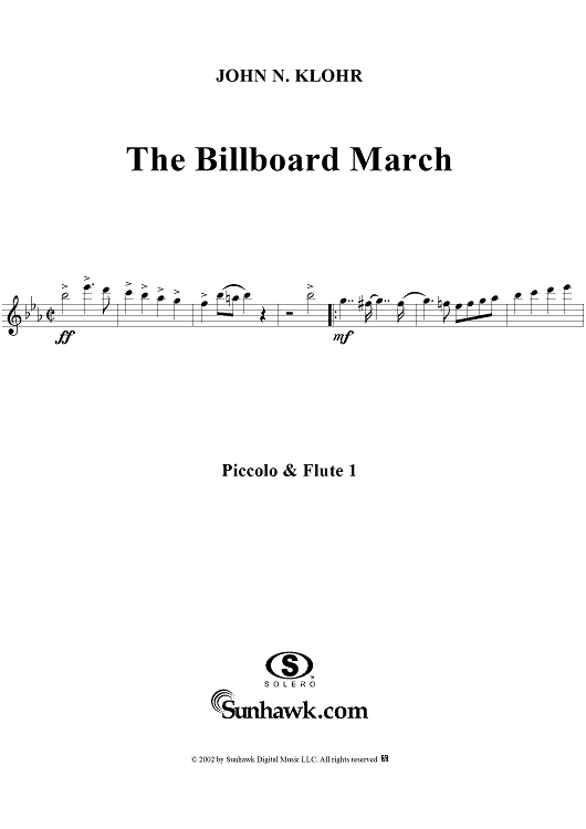 The Billboard March - Flute 1 & Piccolo