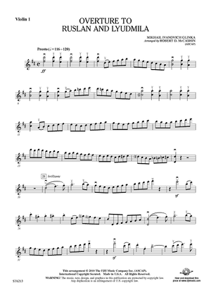Overture to Ruslan and Lyudmila - Violin 1