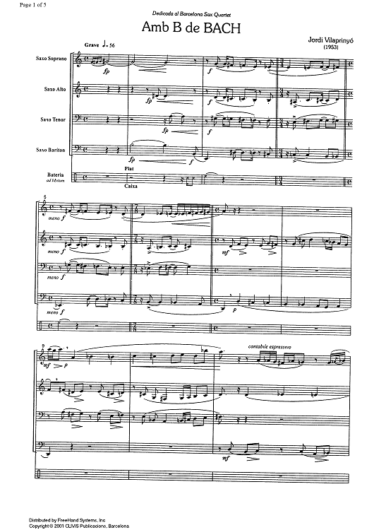 Amb B de Bach - Score