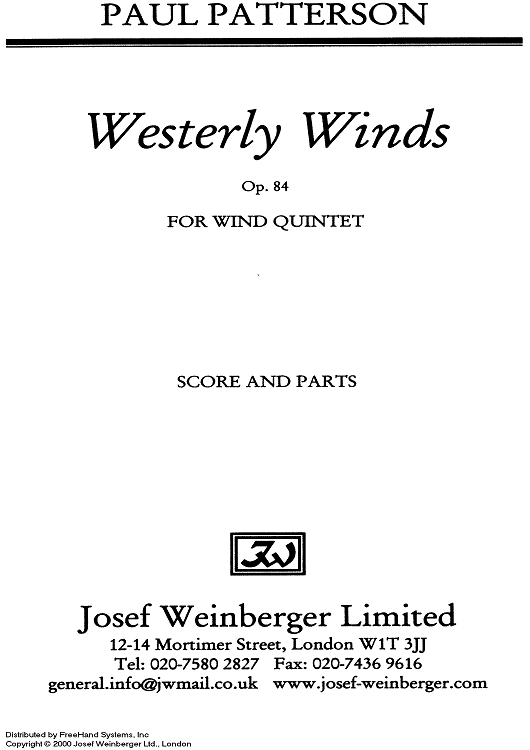 Westerly Winds Op.84 - Preface