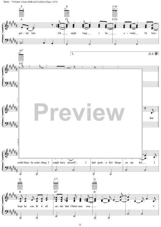 Til' Santa's Gone (Milk and Cookies)" Sheet Music by Clint Black for