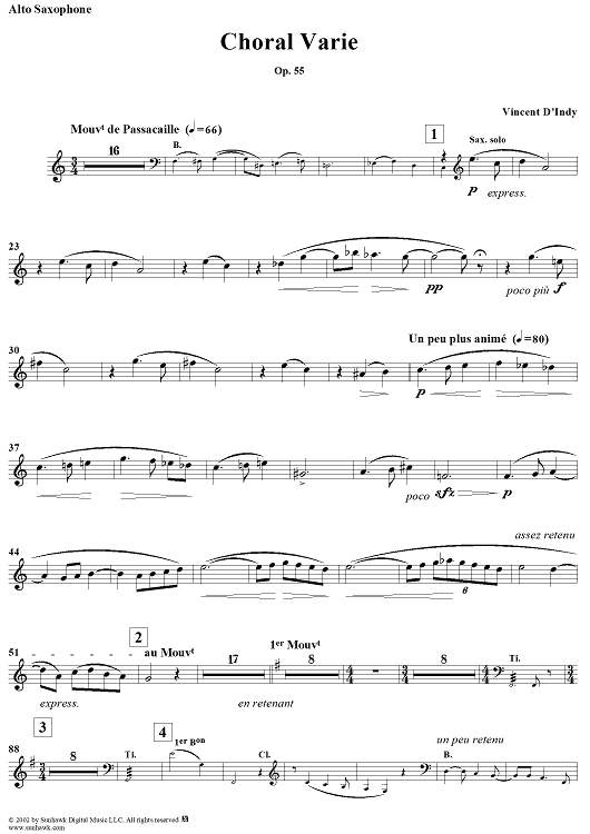 Choral Varie - Alto Saxophone
