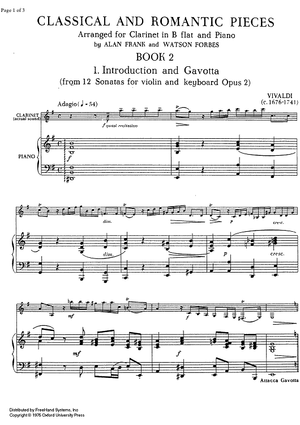 Introduction and Gavotta (from 12 Sonatas Op.12) - Score