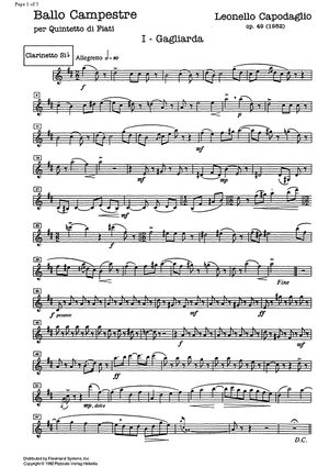 Ballo campestre Op.49 - Clarinet