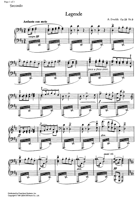 Legende D Major Op.59 No. 9 - Piano 2
