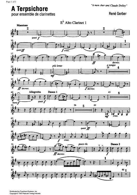 A Terpsichore - E-flat Alto Clarinet 1