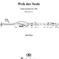 "Weh! der Seele", Aria, No. 3 from Cantata No. 102: "Herr, deine Augen sehen nach dem Glauben" - Alto
