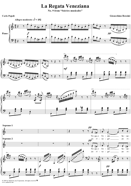 La Regata Veneziana, No. 9 from "Soirées musicales"