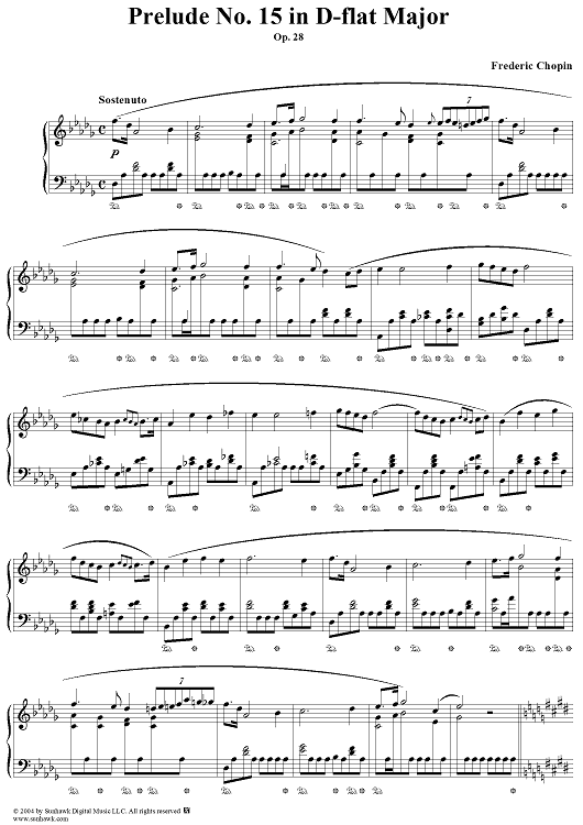 Prelude, Op. 28, No. 15 in D-flat Major