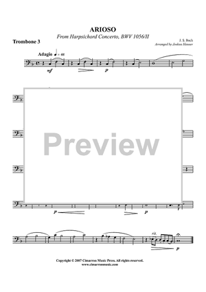 Arioso from Harpsichord Concerto, BWV 1056/II - Trombone 3