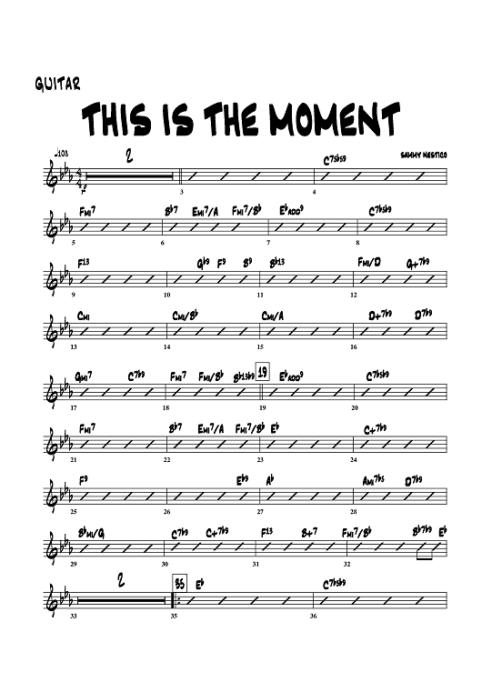 This Is The Moment - Guitar