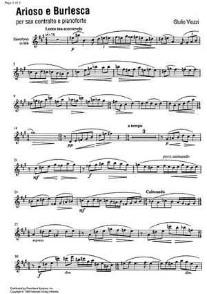 Arioso e Burlesca - E-flat Alto Saxophone