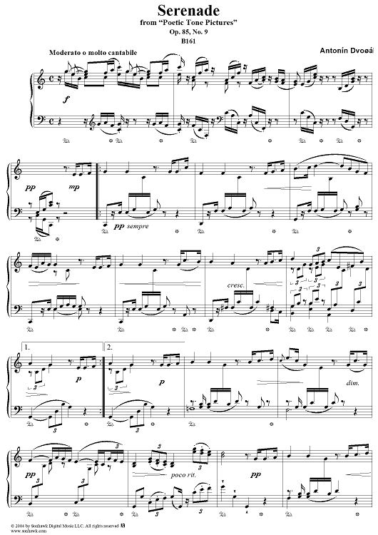 Serenade, No. 9 from "Poetic Tone Pictires", Op. 85
