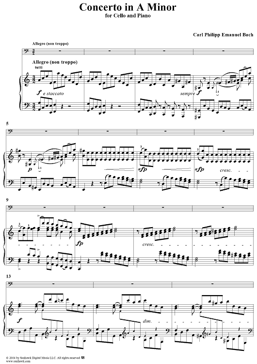 Concerto in A Minor - Full Score