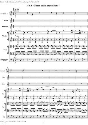 "Natus cadit, atque Deus", No. 8 from "Apollo et Hyacinthus" (K38) - Full Score