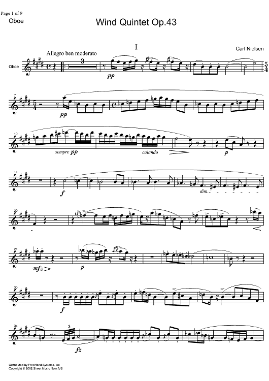 Quintet Op.43 - Oboe