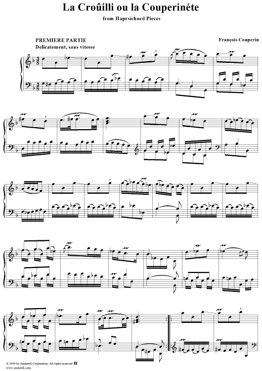Harpsichord Pieces, Book 4, Suite 20, No.4:  La Croûilli ou la Couperinéte