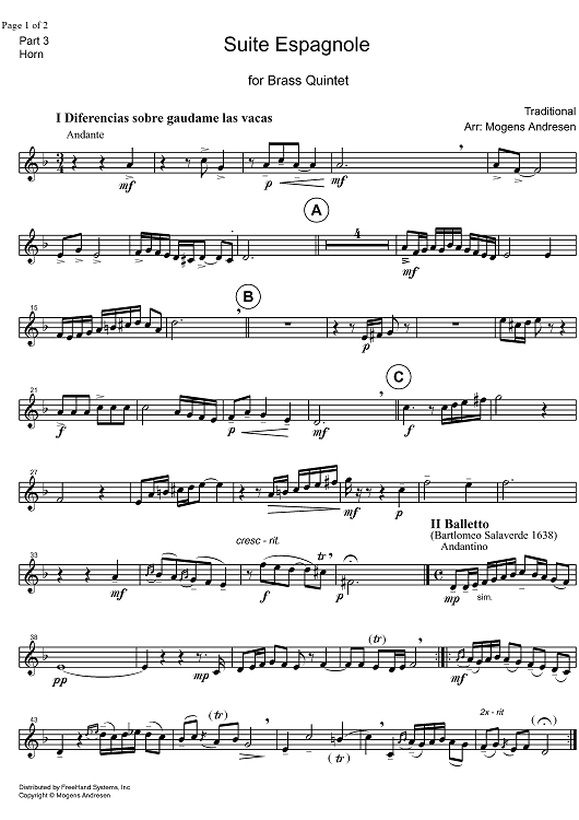 Suite Espagnole - Horn in F