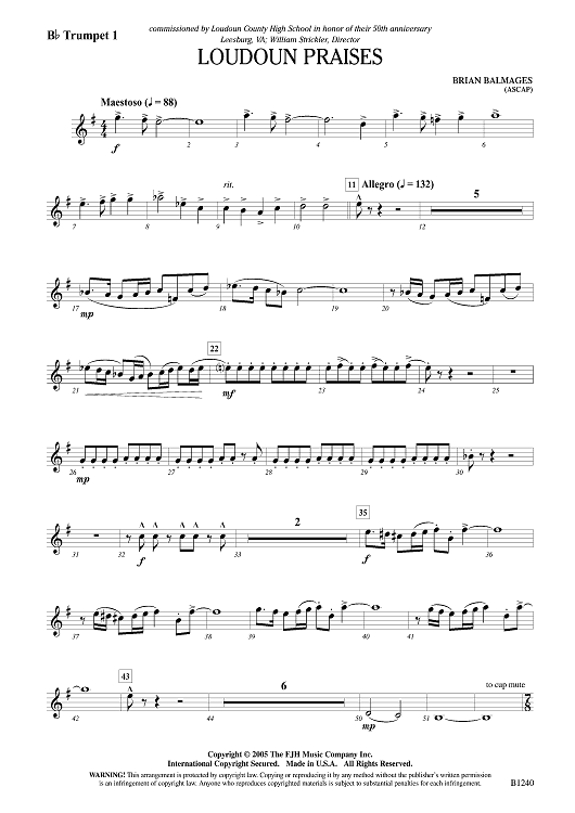 Loudoun Praises - Bb Trumpet 1