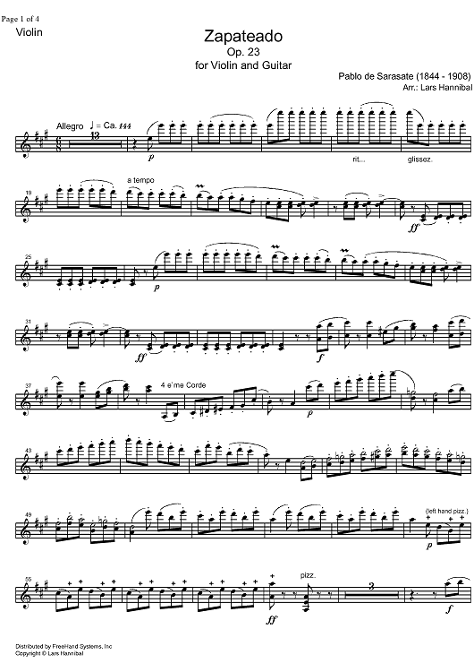 Zapateado Op.23 - Score