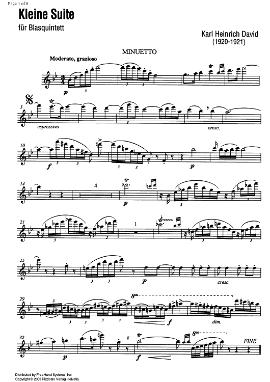 Kleine Suite (Little Suite) - Flute