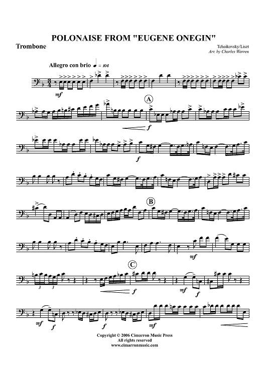 Polonaise from "Eugene Onegin" - Trombone