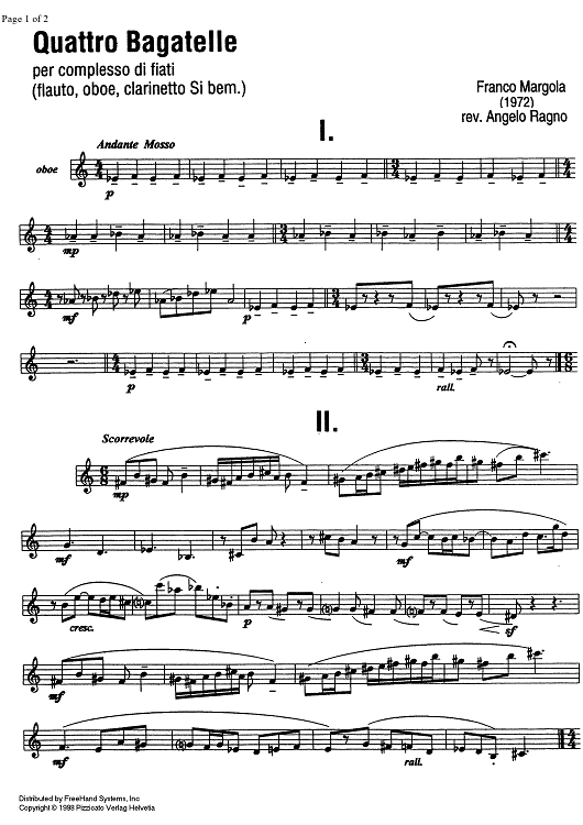 Quattro Bagatelle - Oboe