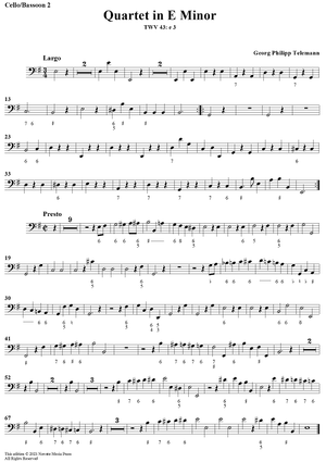 Quartet in E minor - Cello/Bassoon 2