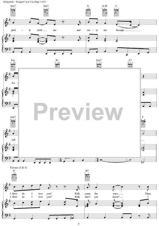 Wrapped Up in You" Sheet Music by Garth Brooks for Piano/Vocal/Chords