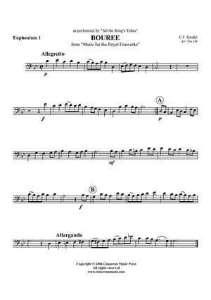 Bouree from "Music for the Royal Fireworks" - Euphonium 1 BC/TC
