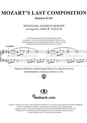 Mozart's Last Composition (Requiem K 626)