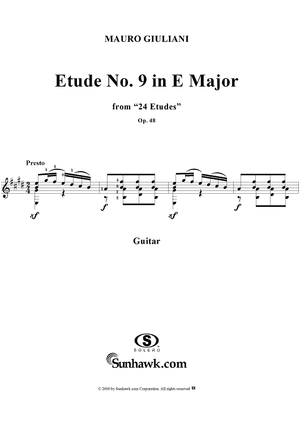 Etude No. 9 in E major - From "24 Etudes"  Op. 48