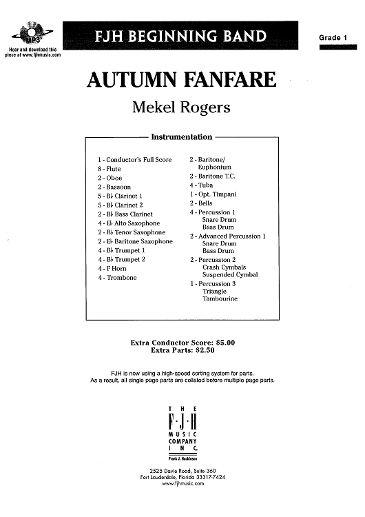 Autumn Fanfare - Score Cover